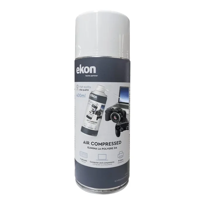 Ekon spray ad aria, spray a gas, gas compresso, 400ml, per tastiere, mouse, laptop, fotocamere, videocamere, MacBook, TV, smart TV, smartphone, tablet Saldi - immagine 2