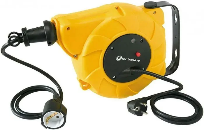 Electraline 100236 Avvolgicavo Elettrico Automatico a Molla con Staffa di…