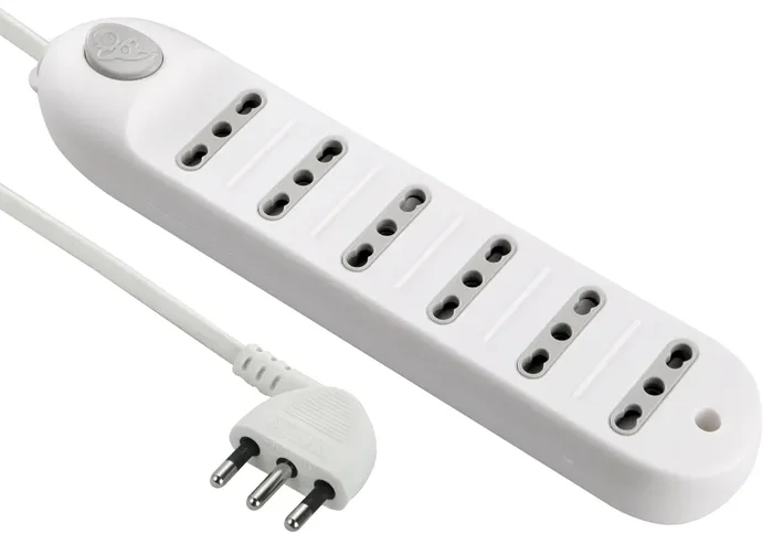 Electraline 62004 Multipresa 6 posti bivalenti 10/16A con Bianco