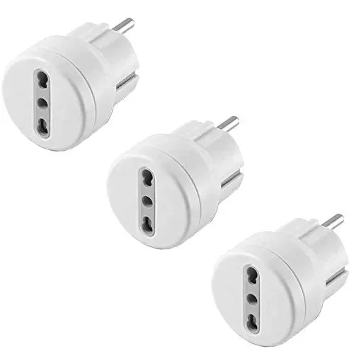 Electraline 92359 Adattatore Presa 10/16 A, Spina Schuko Confezione da 3
