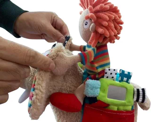 Elefante Peluche Trainabile con Ruote per Bambini Dolce Multicolor - immagine 3