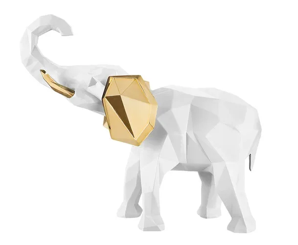 ELEFANTE STILIZZATO (17X14CM) BIANCO/ORO Saldi