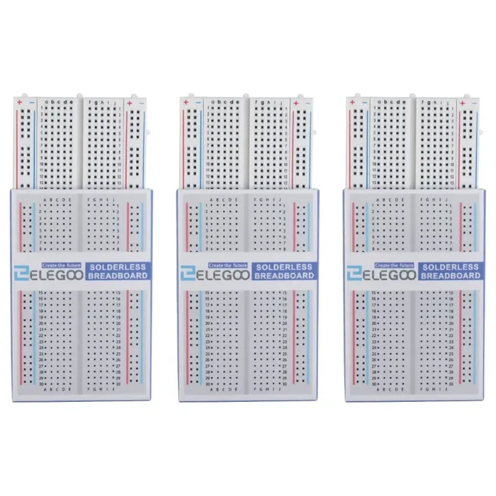 Elegoo 3PCS Breadboard con 400 Punti, 4 Linee di Set 3 (400 points X 3)