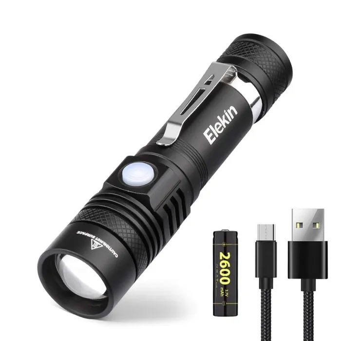 Elekin Torcia LED Ricaricabili, 1000 Lumen Torce elettriche U18 Usb