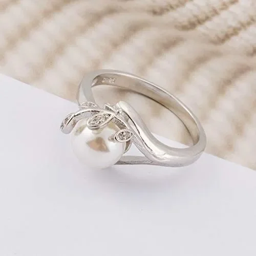 Elisimo – Anello da donna con perla rotonda, in argento sterling 925 - immagine 3