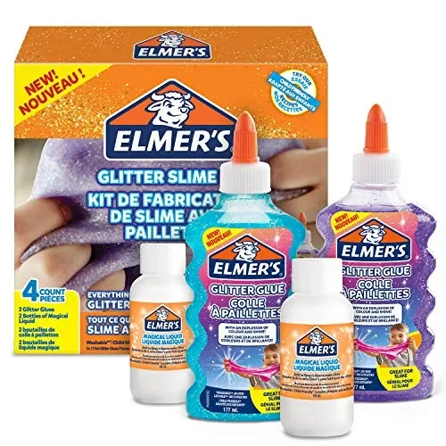 ELMER’S Kit Glitterato per Slime con Colla Glitterata Viola e Blu e 2…