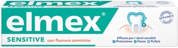 elmex Dentifricio Sensitive, Trattamento Per Denti Sensibili, Solievo Immediato e Duraturo dalla Sensibilità Dentale, con Fluoruro Amminico, 2x75ml