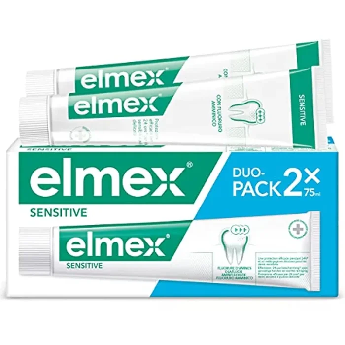 elmex Dentifricio Sensitive, Trattamento Per Denti Sensibili, Solievo Immediato e Duraturo dalla Sensibilità Dentale, con Fluoruro Amminico, 2x75ml - immagine 3