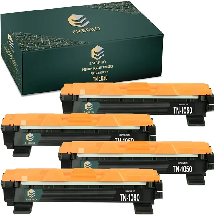 EMBRIIO TN-1050 TN1050 Kit 4 Cartuccia Toner Sostituzione per Brother HL-1110 HL-1112 DCP-1510 DCP-1512 DCP-1610W DCP-1612W HL-1210W HL-1212W MFC-1810 MFC-1910W