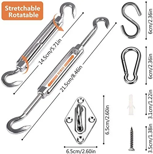 Emooqi Kit di Fissaggio e Installazione, 42 Pezzi Heavy Duty Tenda - immagine 3