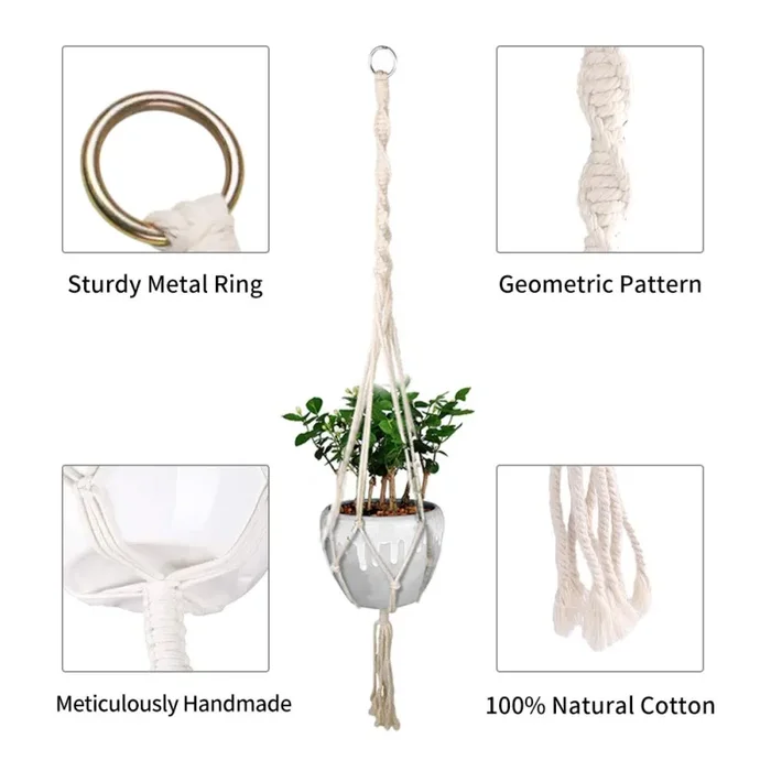 Emooqi Vasi Sospesi per Piante Sospese Portafiori, Corda Natale - immagine 2