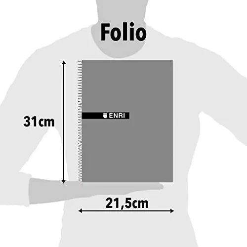 Enri 100430102 Set di 10 quaderni con rilegatura a spirale semplice,… - immagine 3