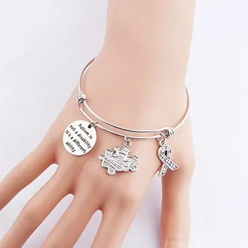 ENSIANTH autismo consapevolezza Braccialetto Gioielli Puzzle… - immagine 2