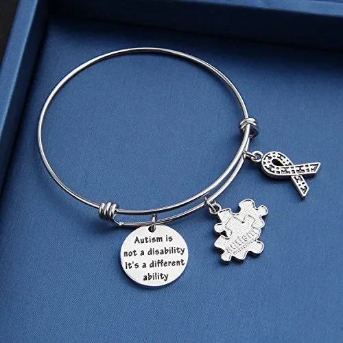 ENSIANTH autismo consapevolezza Braccialetto Gioielli Puzzle… - immagine 3