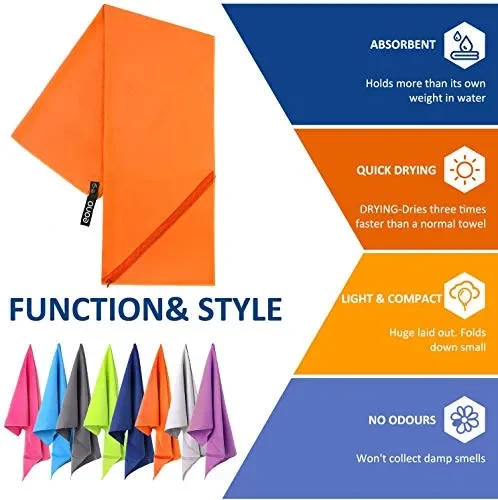 Eono by Amazon – Asciugamano in Microfibra, M – 100cm x 50 cm, Arancione - immagine 2