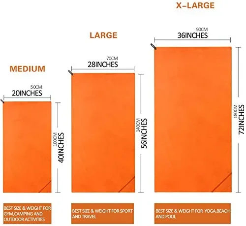 Eono by Amazon – Asciugamano in Microfibra, M – 100cm x 50 cm, Arancione - immagine 3