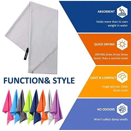 Eono by Amazon – Asciugamano in Microfibra, XL – 180cm x 90 cm, Grigio - immagine 2