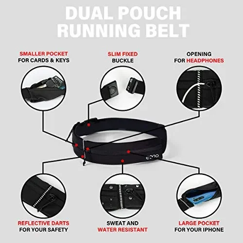 Eono by Amazon – Marsupio Sportivo Cintura da Corsa, Impermeabile e Nera - immagine 3