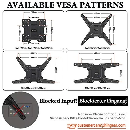 Eono by Amazon – Supporto TV da Parete Girevole 26″-55″ / Braccio Singolo - immagine 3