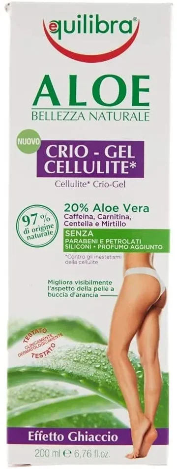 Equilibra Corpo, Aloe Crio-Gel Cellulite, Gel Fresco a Base di Aloe Vera, Favorisce la Circolazione Periferica, Contrasta Ritenzione Idrica, Cellulite e Pelle a Buccia d’Arancia, 200 ml - immagine 2