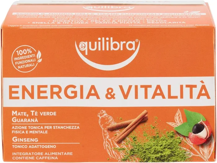 Equilibra Integratori Alimentari Tisane, Tisana Detox, 100% Ingredienti Funzionali, Drenante, a Base di Aloe Vera, Ortica, Bardana, Betulla e Tarassaco, Materiali 100% Riciclabili, 15 Filtri