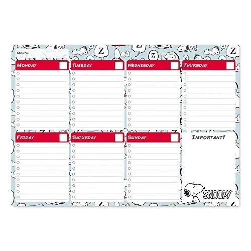 Erik Snoopy Planning da Tavolo con Calendario Perpetuo e Planner Settimanale…