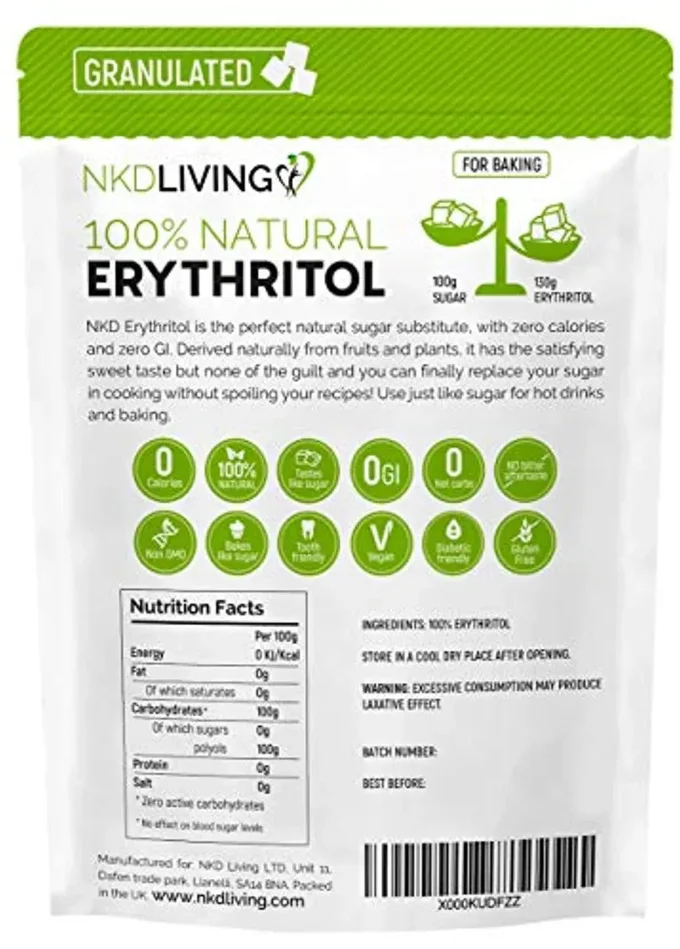 Eritritolo 100% naturale 1 Kg granulato | Sostituto dello zucchero a ZERO Calorie - immagine 3