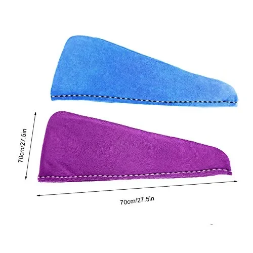 esafio – Confezione da 2 Asciugamani per Capelli in Morbida Blu + Viola Scuro Sconti - immagine 2