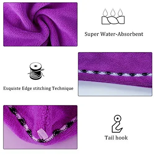 esafio – Confezione da 2 Asciugamani per Capelli in Morbida Blu + Viola Scuro Sconti - immagine 3