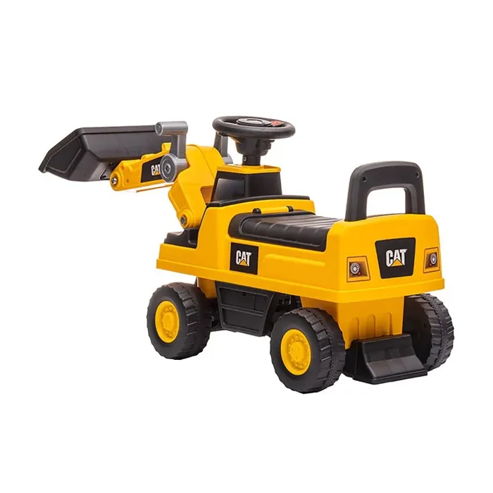 Escavatore Cavalcabile 88x28x48 cm per Bambini con Benna Manovrabile Caterpillar Giallo - immagine 2