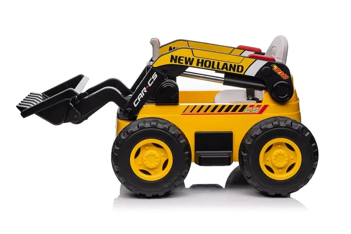 Escavatore Elettrico per Bambini 12V con Pala Scavatrice New Holland Giallo e Nero - immagine 2