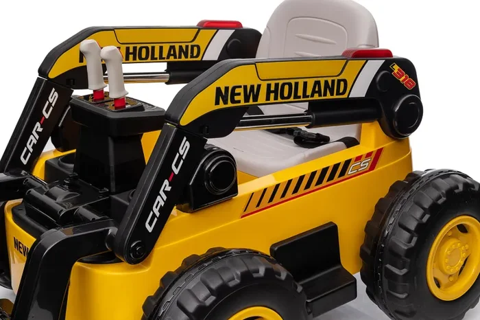 Escavatore Elettrico per Bambini 12V con Pala Scavatrice New Holland Giallo e Nero - immagine 3