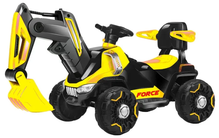 Escavatore Elettrico per Bambini 6V Kidfun Ruspa Force Giallo e Nero