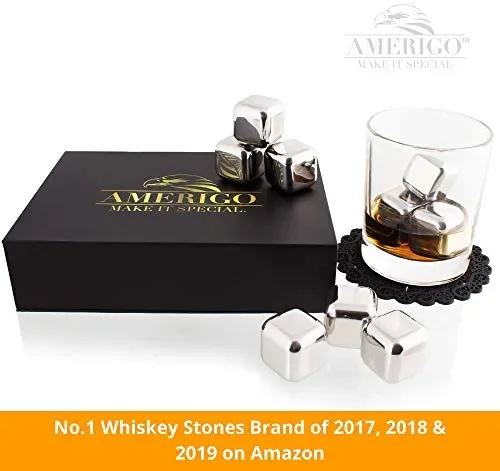 Esclusivo Whisky Stones Set di Regalo in Acciaio Inox – 8 Cubetti di… - immagine 2