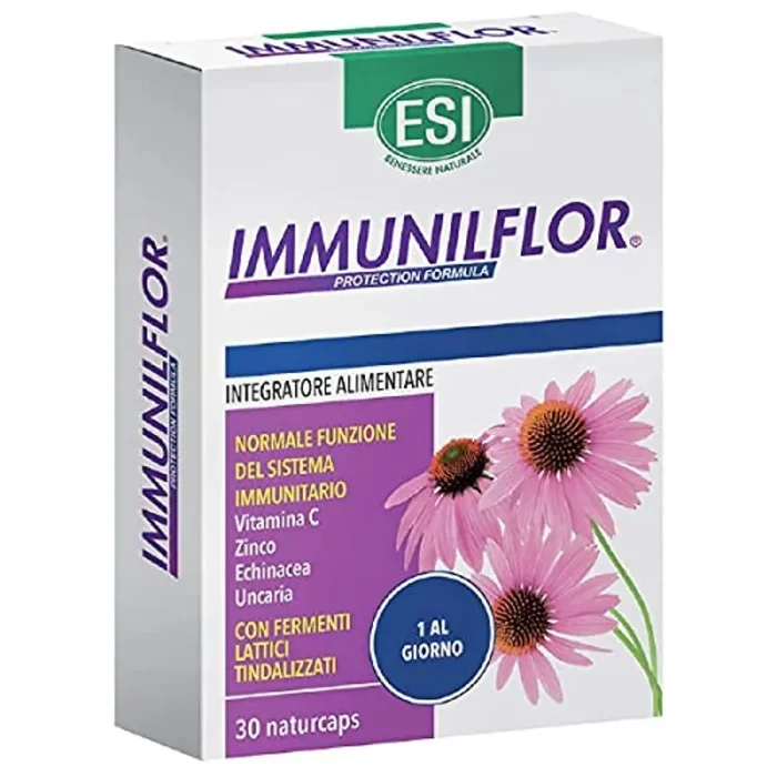ESI Immunilflor – Integratore alimentare a base di echinacea, uncaria, zinco e vitamina C, 30 Capsule