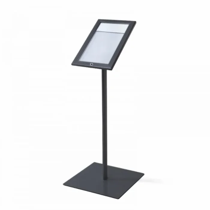 Espositore a Leggio con Piantana 29×47,7×2,3 cm in Alluminio Porta Menù Nera Sconti