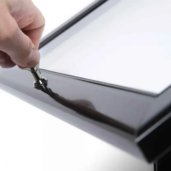 Espositore a Leggio con Piantana 29×47,7×2,3 cm in Alluminio Porta Menù Nera Sconti - immagine 3