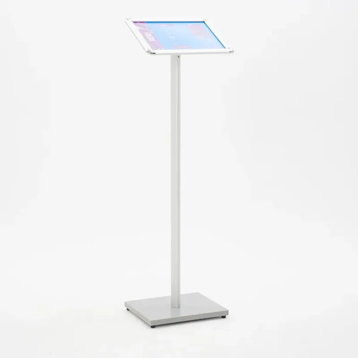 Espositore a Leggio con Piantana 30x108x25 cm in MDF Silver