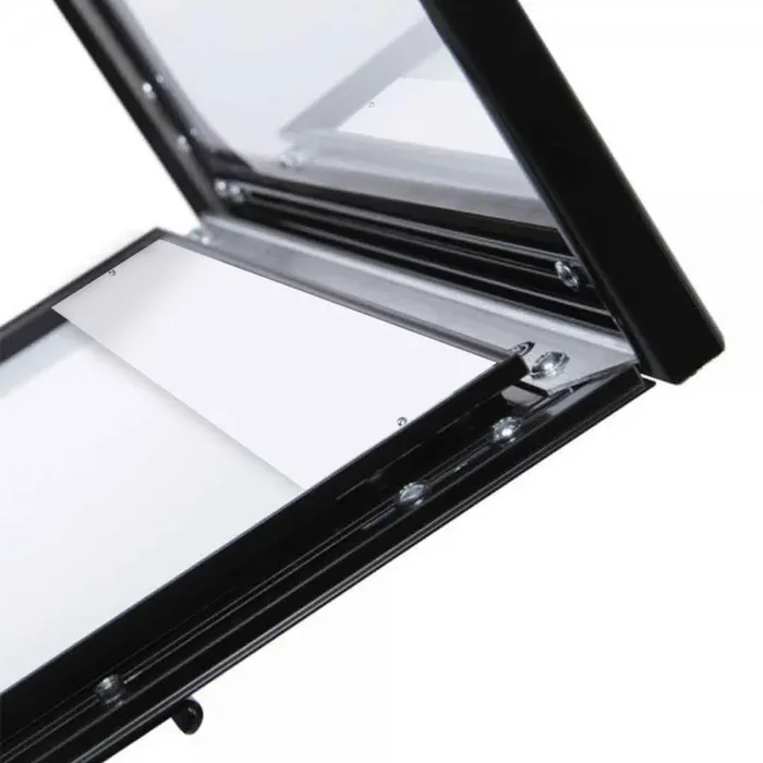 Espositore a Leggio con Piantana 50,5×47,7×2,3 cm in Alluminio Porta Menù Nera - immagine 3