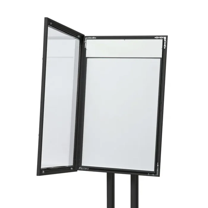 Espositore a Leggio con Piantana 51,4×79 cm in Alluminio Porta Menù Nera - immagine 3