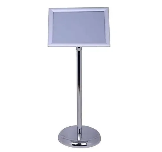 Espositore da Terra per Menù in Alluminio Argento