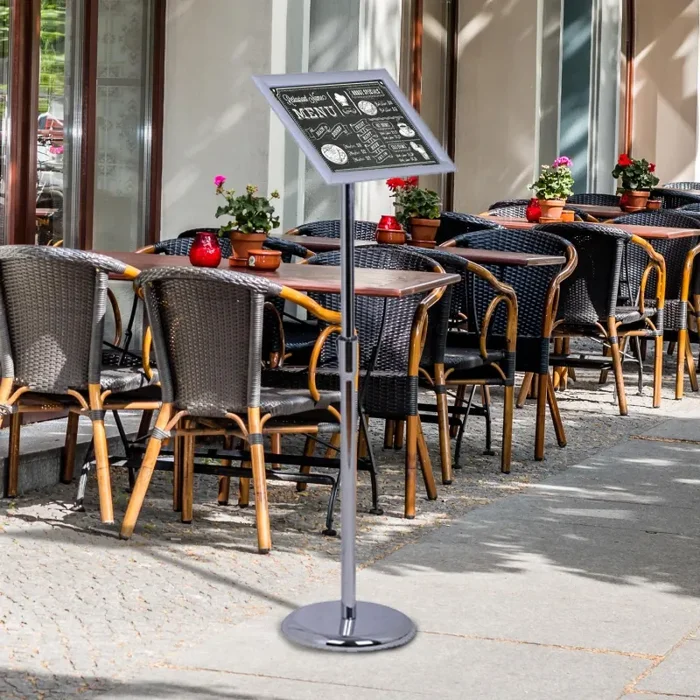 Espositore da Terra per Menù in Alluminio Argento - immagine 2