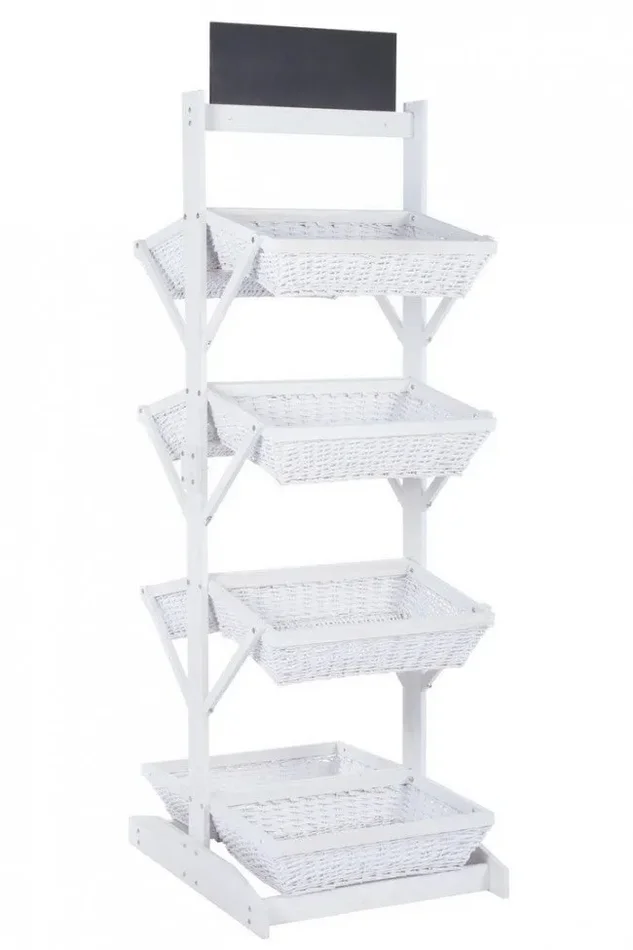 Espositore Darik 8Cesti Svas Bianco in Legno