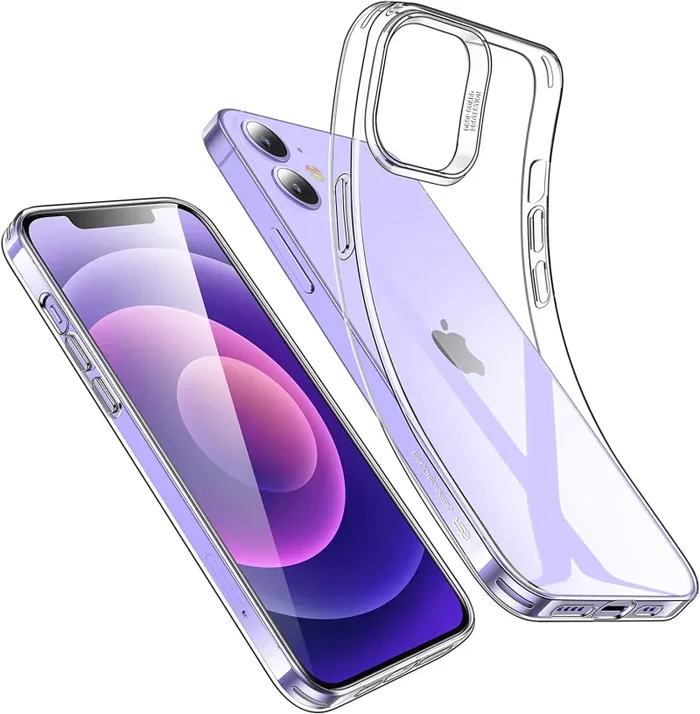 ESR Cover Compatibile con iPhone 12 e 12 PRO 6.1 Pollici, Custodia Serie Project Zero Liquido Morbido, Trasparente