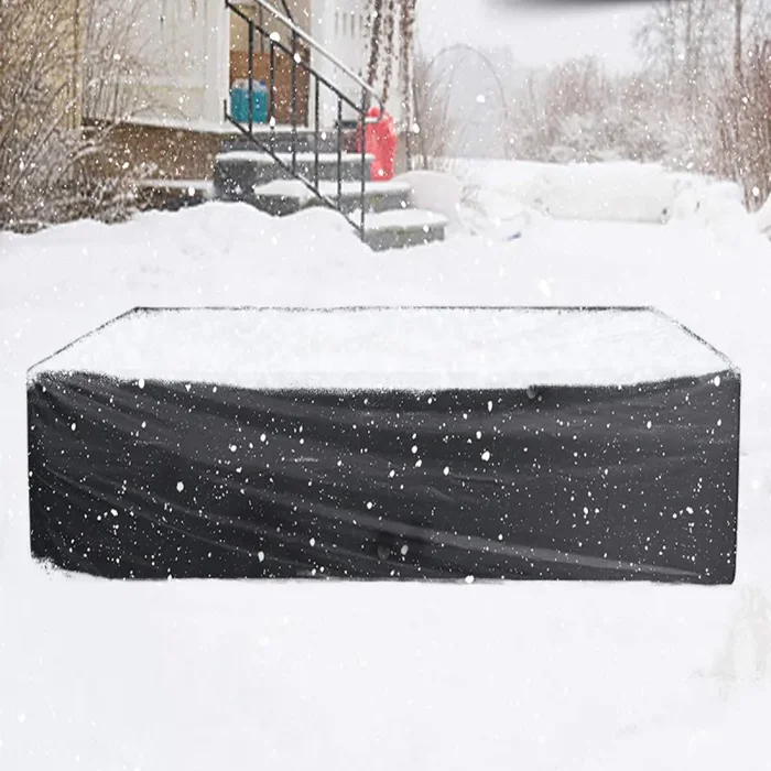 ESSORT Copertura Tavolo Esterno 315x160x74cm 315x160x74cm, Nero