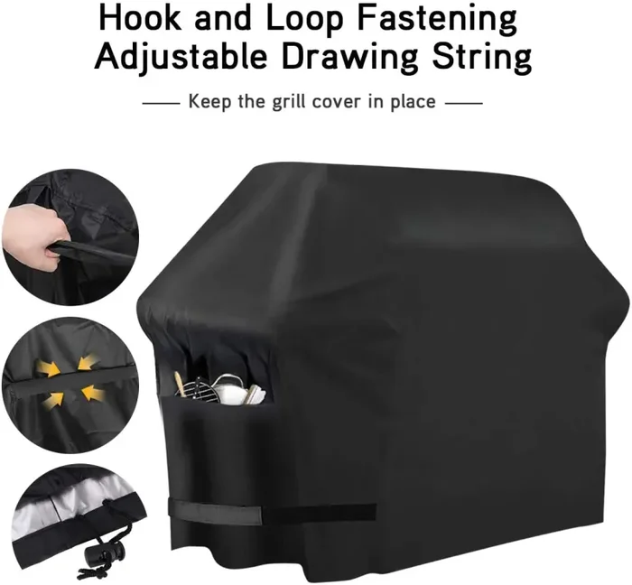 Estefanlo – Copertura per barbecue in tessuto Oxford resistente, impermeabile, antipolvere, anti-UV, per barbecue all’aperto, lunghezza: 145 cm, larghezza: 61 cm, altezza: 117 cm, 46 cm (146) - immagine 3