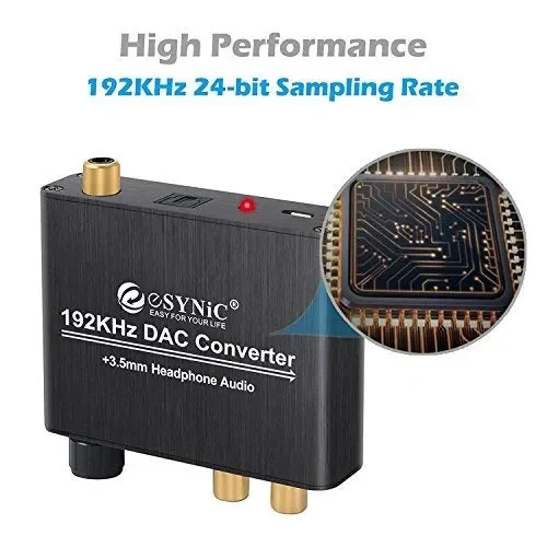 ESYNiC DAC Convertitore Volume Regolabile con Alimentatore EU / Adattatore… - immagine 2