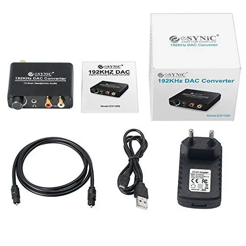 ESYNiC DAC Convertitore Volume Regolabile con Alimentatore EU / Adattatore… - immagine 3