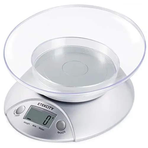 ETEKCITY Bilancia da Cucina Digitale Elettronica 5kg/11lb, Chiaro