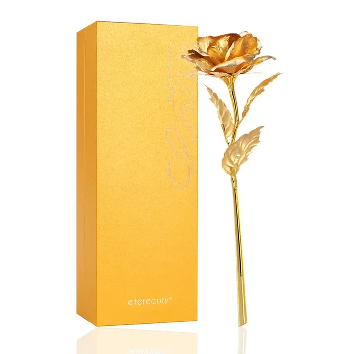 ETEREAUTY 24K Placcato Rosa Regalo, Artificiale Placcata con D’oro